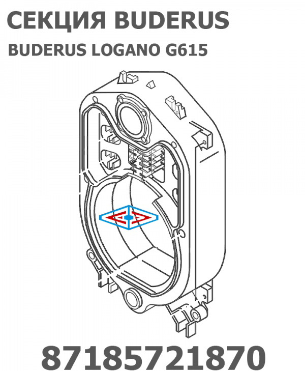 Секция котла чугунная средняя с фланцем к котлу Buderus Logano GE615 арт.87185721870